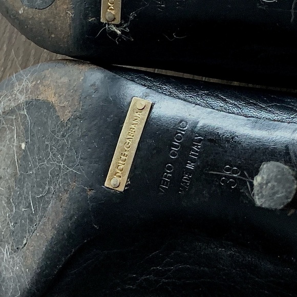 Women’s Vintage Dolce & Gabbana Black Stitched Pointed Heels Pumps, SZ: 38 - Picture 10 of 15